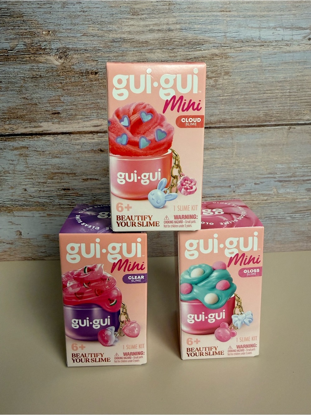 gui gui Mini Slime Kits - includes Gloss, Clear & Cloud